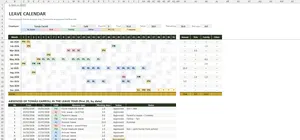 Annual Leave Tracker Excel – LEAVE CALENDAR