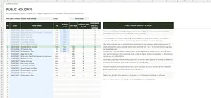 Annual Leave Tracker Excel – PUBLIC HOLIDAYS
