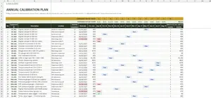 Calibration Log Template Excel – ANNUAL PLAN