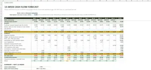 Cash Flow Forecast Template Excel – 13-WEEK FORECAST
