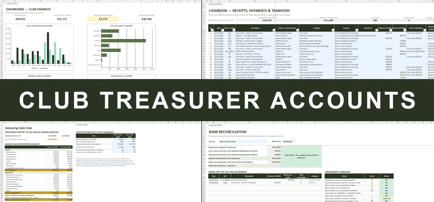 Club Treasurer Accounts Excel