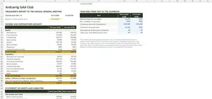 Club Treasurer Accounts Excel – AGM REPORT