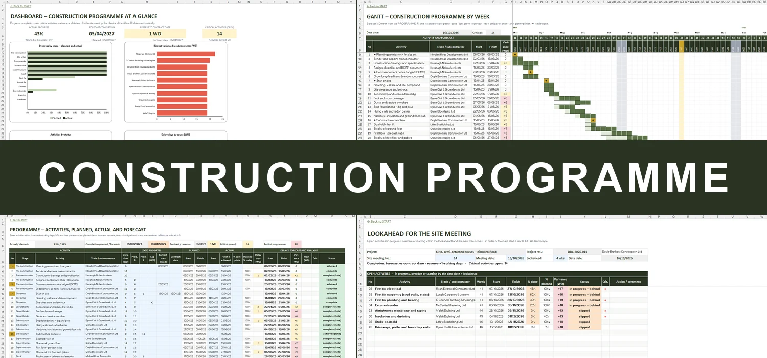 Construction Programme Template Excel