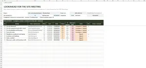 Construction Programme Template Excel – LOOKAHEAD