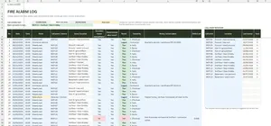 Fire Safety Register Excel – FIRE ALARM LOG