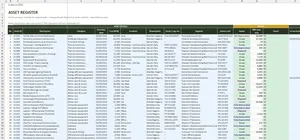 Fixed Asset Register Excel – ASSET REGISTER
