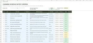 HACCP Template Excel – CLEANING & PEST