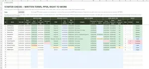 Induction Checklist Template Excel – STARTER CHECKS