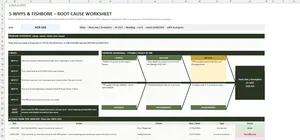 Non-Conformance Report Template Excel – 5 WHYS & FISHBONE