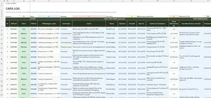 Non-Conformance Report Template Excel – CAPA LOG