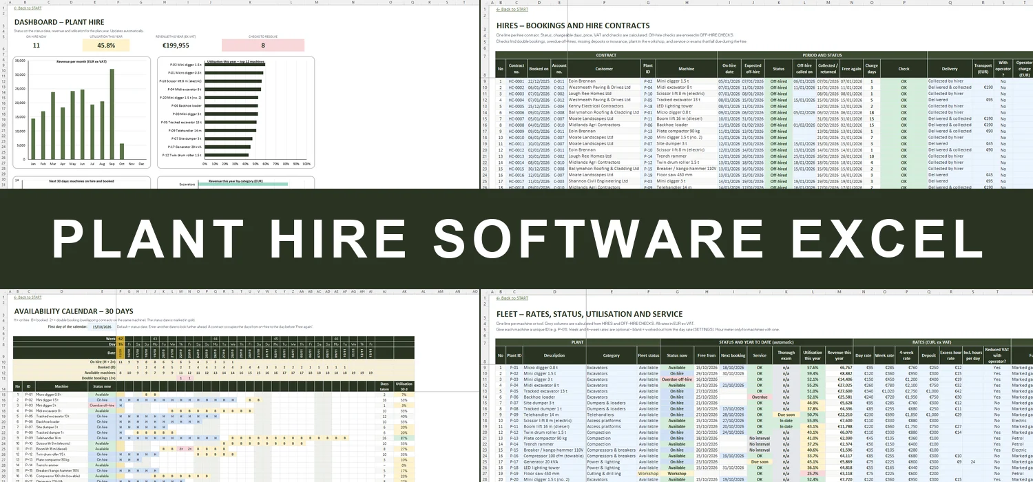 Plant Hire Software Excel