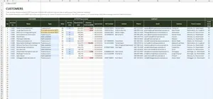 Plant Hire Software Excel – CUSTOMERS