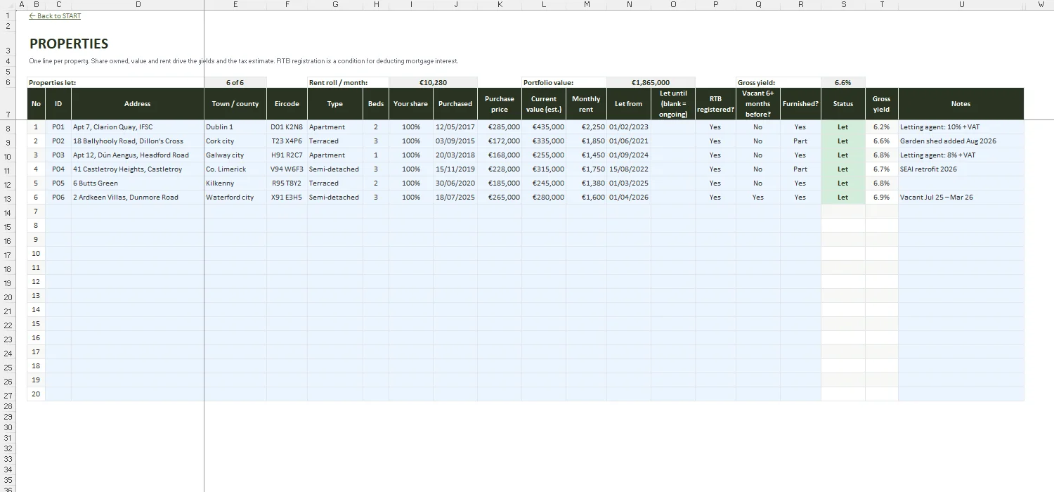 Rental Income Tax Calculator Excel – PROPERTIES