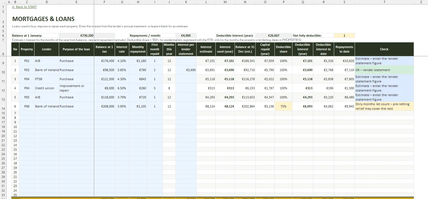 Rental Income Tax Calculator Excel – MORTGAGES