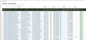 Sole Trader Bookkeeping Template Excel – INCOME